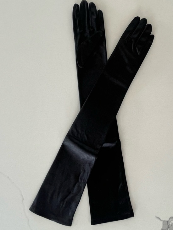 Angels Bridal Black Premium 23” Opera Length Stretch Satin Gloves - NWOT - New - Picture 2 of 6